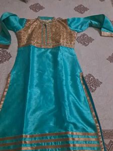 A- Line Sea Green Party Wear Kurta