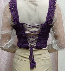 Cotton Crochet Summer Crop Top. Cute And Neat Look