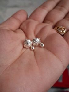 Silver Flower Drop Earrings 92.5 Hallmark