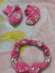 Baby girl drss romper set with bootie &amp;hair band