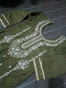 Elegant Olive Green Kurta Set