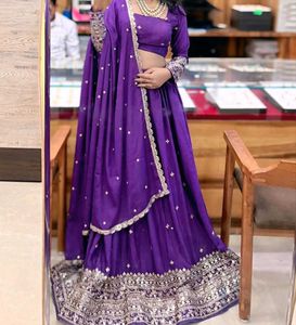 Elegant Purple Lehenga Choli(semi stitched)