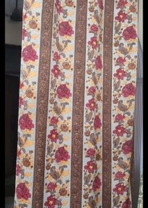 Rose Floral Printed 9 Feet 3 Curtains