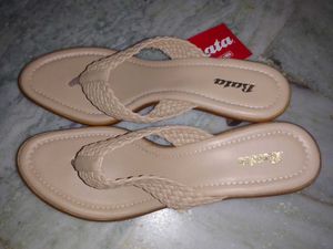bata nude colour heeled sandals