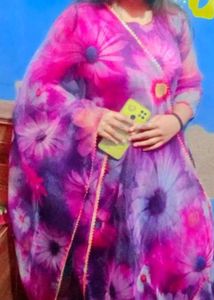 Floral Print Purple 👗 dress 💜