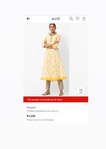 Rangiriti Printed Anarkali Kurta With Embroidered