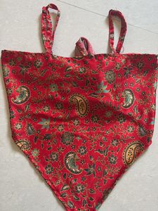 Bohemian Crop Top Red - Free Size