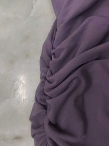 Purple Mesh Slit Dress