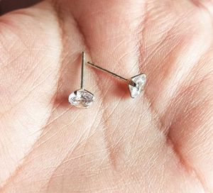 Pure Silver Zircon Stud Earrings