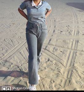 Grey Cropped Polo