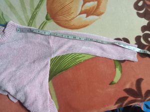 High Low Baby Pink Sweater/ Crop Sweat Top