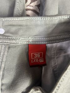 Grey Slim Fit Cotton Pant