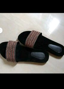 BRAND NEW FLATS WITH GOLDEN &amp; SILVER DIAMOND BEADS