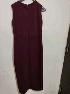One Piece Side Cut Maroon Dress