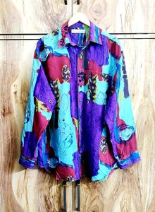 Abstract Print Button-Up Shirt size-44
