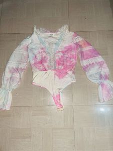 Pastel Tie-Dye Lace Bodysuit