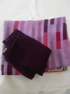 79)new Violet Lace Saree