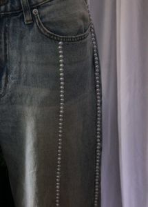 Wide Leg Embellished Jeans