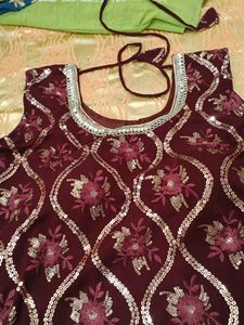 Kurta Sharara Dupatta Set With Coreset Chest