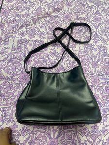 Black Leather Sling Bag