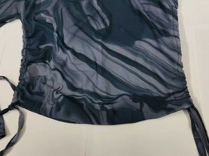 Stylish Marble Print mesh Top zara dupe