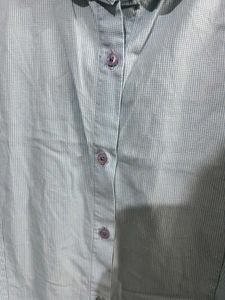WOMEN DARK GREY FORMAL STRIPED SHIRT