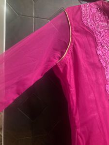 Pink Embellished Salwar Kameez With Dupatta