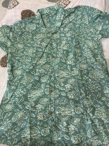 Green Floral Print Shirt