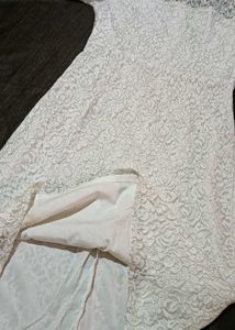 White Lace Midi Dress