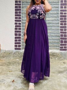 Elegant Purple Ethnic Gown