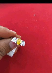 925 Sterling Silver Yellow Heart Ring
