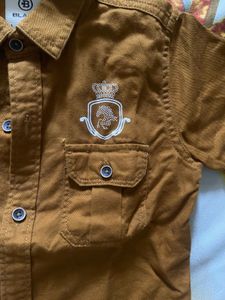 Boys&#39; Brown Button-Down Shirt
