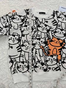SHEIN Cute Cat Print SWEATSHIRT