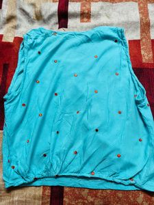 Blue Sleeveless Top