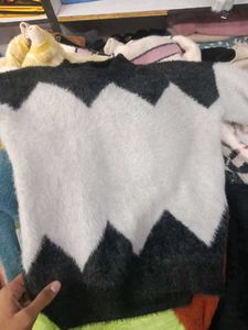 Checkered Fuzzy Sweater