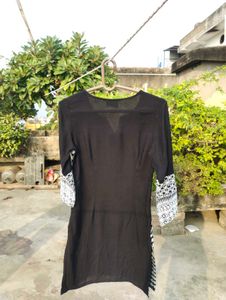 Naari Embroidered Black kurti