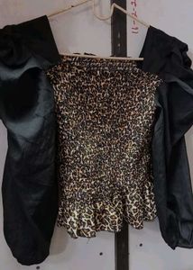 Leopard Print Smocked Top