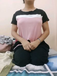 Color Block Tie-Front Tee