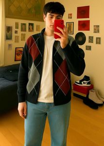 🇦🇮Men Zipper Front Open Full Sleeves Sweater