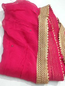 Red Embroidered Kurti Set