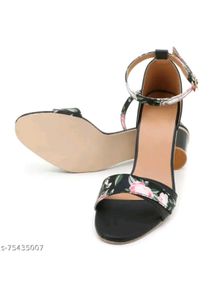 Floral Ankle Strap Heels