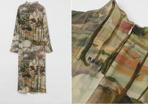 Abstract Print Midi Dress