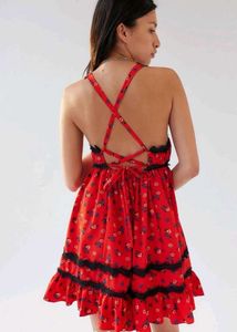 UO Eliana Strappy-Back Floral Babydoll Dress