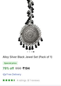 Oxidised  Bhaubalu Earrings Set With Tikka