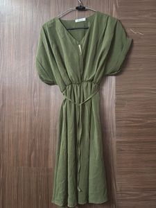 Olive Green Midi Dress - Poco