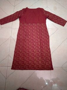 Maroon Printed Kurti