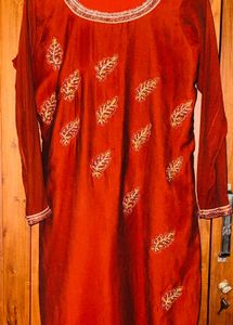 Rust Shade Stone Work Kurta
