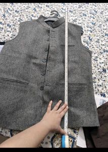 Men&#39;s Grey Sleeveless Nehru Jacket