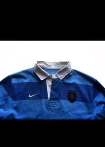 Vintage Y2K Nike Blue Striped Polo Shirt