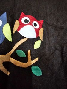 Shein Sweater With Owl Embroidery